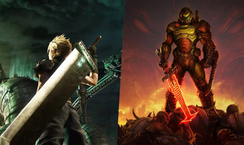 Doom Eternal y Final Fantasy VII Remake se combinan en ilustracin de Bethesda