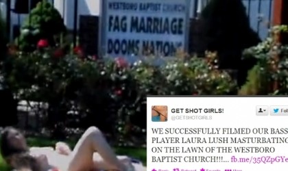 Banda de punk graba video ertico frente a una iglesia