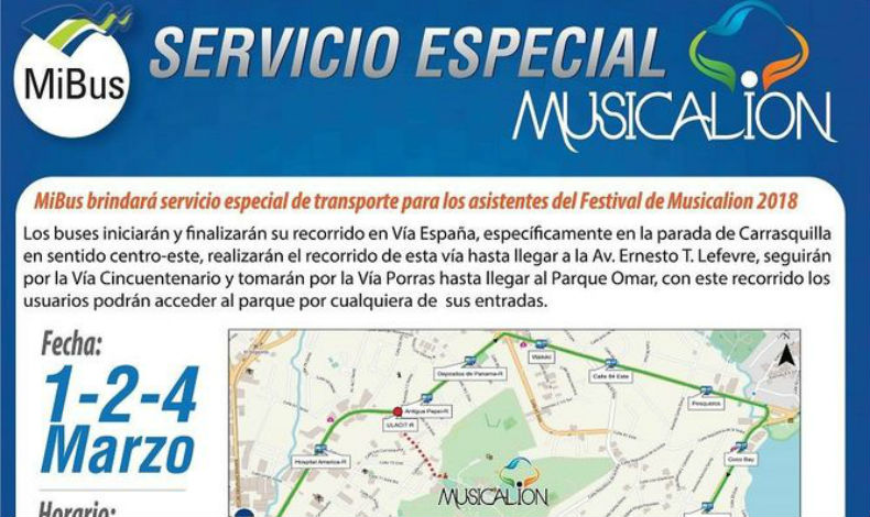 MiBus prestar servicio especial para Festival Musicalion 2018.