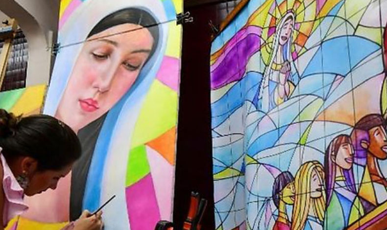 Realizan un mural contra la xenofobia en honor a la visita del Papa Francisco