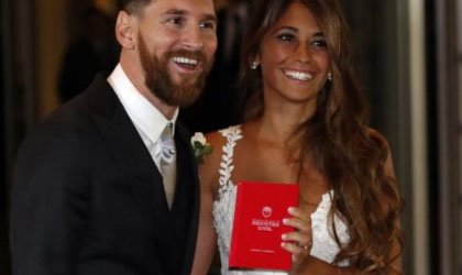 #LaBodaDelSiglo: Antonella Roccuzzo le dice s quiero a Leo Messi