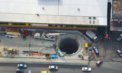Imgenes de diferentes puntos de la construccin del Metro de Panam