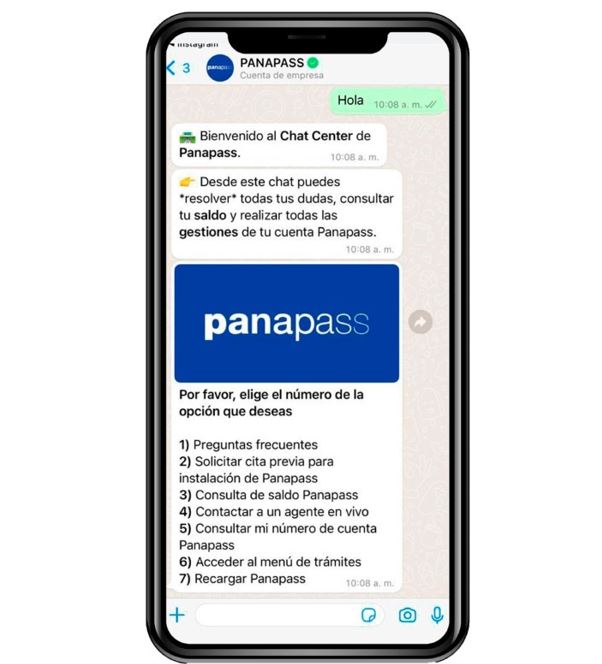 Ahora el Panapass tambin se recarga por WhatsApp