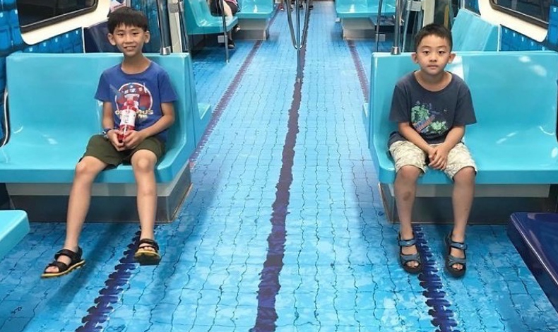 En Taiwn transforman vagones del metro en espacios deportivos