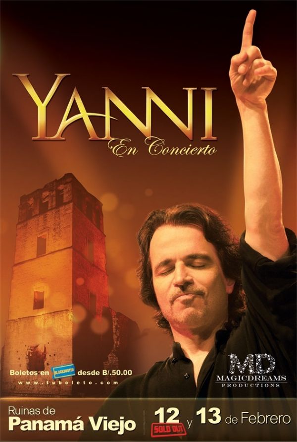 ¡Todo listo para conciertos de Yanni en las Ruinas de Panamá Viejo