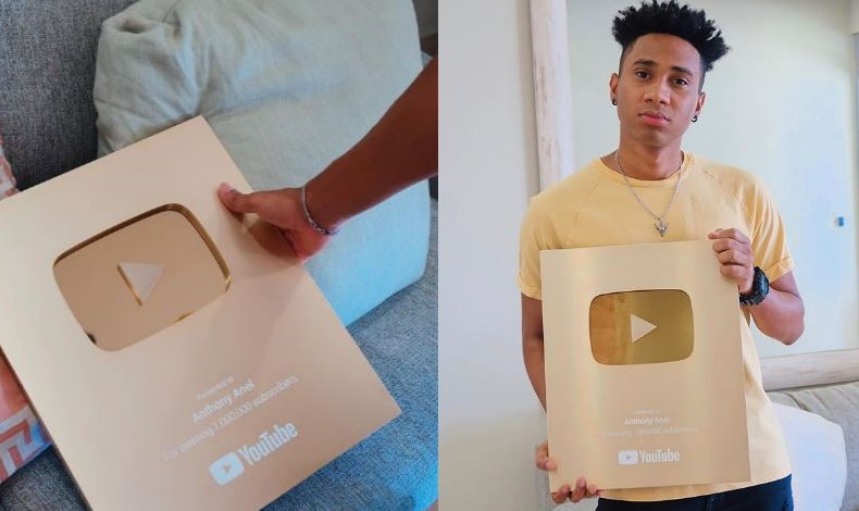 Anthony Anel recibi el botn de oro de Youtube por un milln de seguidores