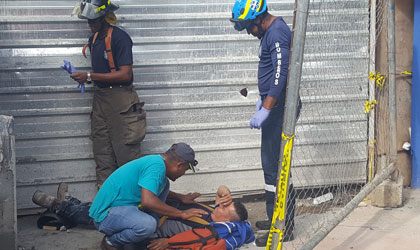 Trabajador de la construccin cae de 24 pies de altura
