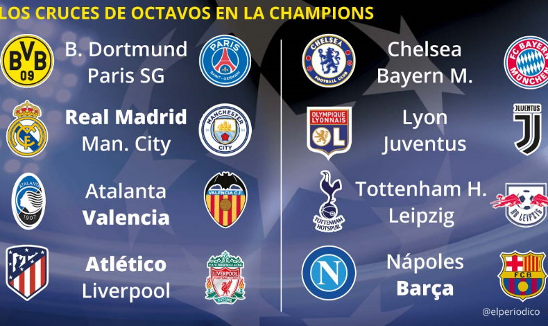 Rivales definidos para los octavos de Champions