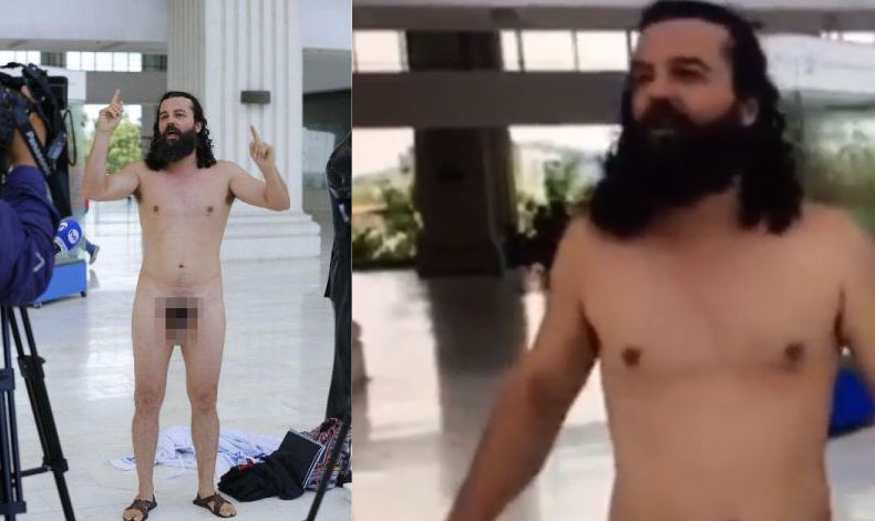 Como medida de protesta contra la corrupcin precandidato se desnuda en el TE