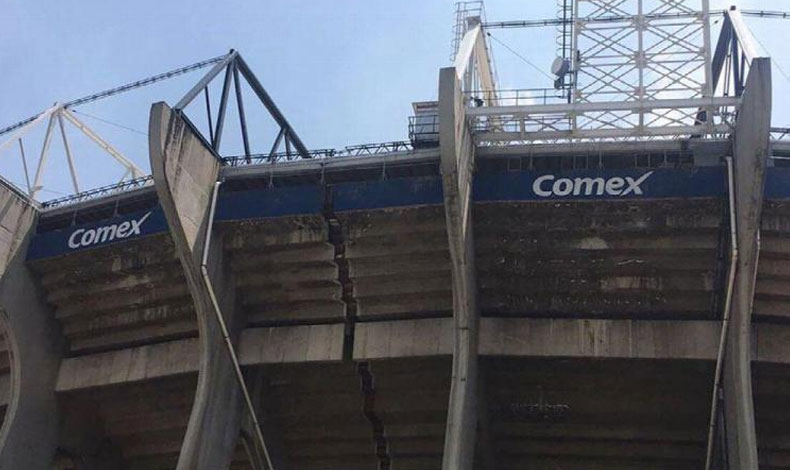 Estadio Azteca sufre las consecuencias del terremoto