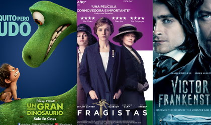 Estrenos para este fin de semana, Las Sufragistas, Vctor Frankenstein, Un Gran Dinosaurio