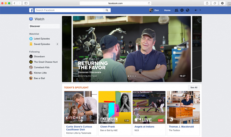Facebook estrena nueva seccin de vdeos con programas y series originales