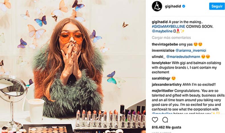 Gigi Hadid anuncia su colaboracin con Maybelline