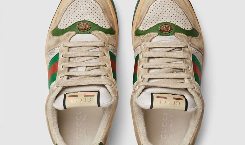 Gucci presentó su nuevo modelo de zapatillas “sucias” y “desgastadas”