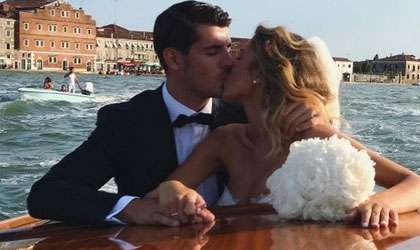 Jugador del Real Madrid lvaro Morata se cas en Italia, Venecia