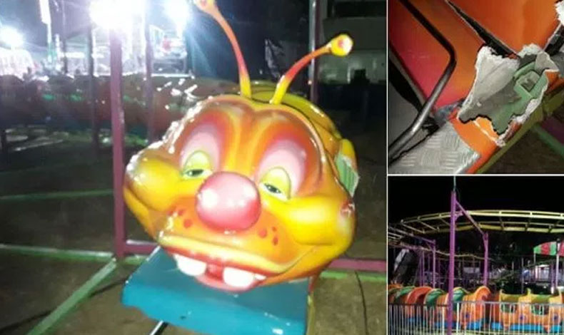 Muere joven de 13 aos en aparato mecnico descarrilado