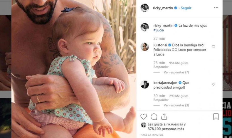 Ricky Martin mostro por primera vez el rostro de su hija
