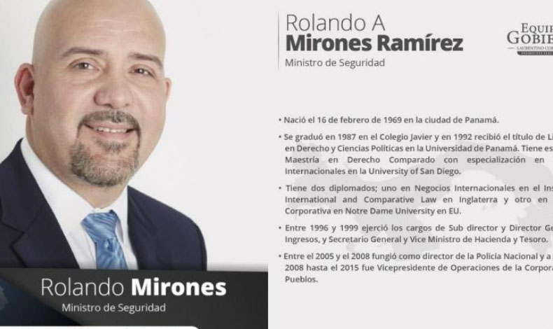 Rolando Mirones designado ministro de seguridad Vida Social