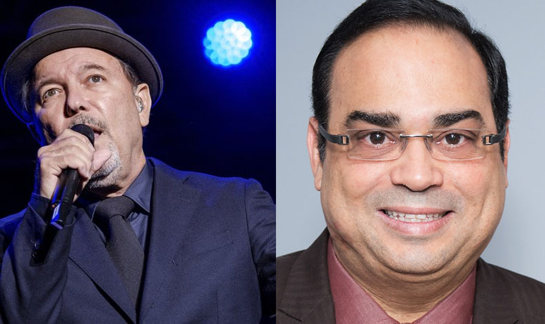 Rubn Blades felicita a Gilberto Santa Rosa por su trayectoria