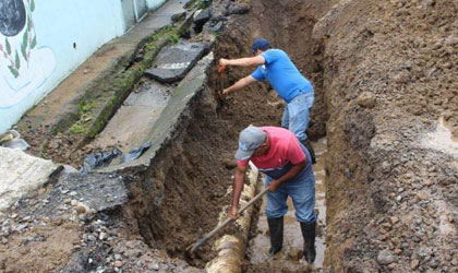 Suspenden suministro de agua por trabajos de reparacin en la tubera del sector Boquete