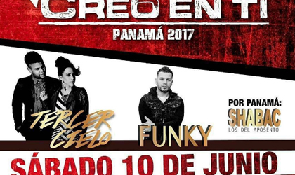 Tercer Cielo, Funky y Shabac en concierto el 10 de junio