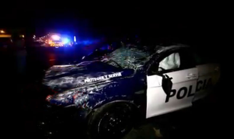 Policas resultan heridos en un triple choque