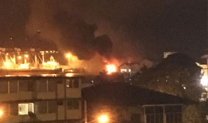 Voraz incendio se registr en la Zona Libre de Coln