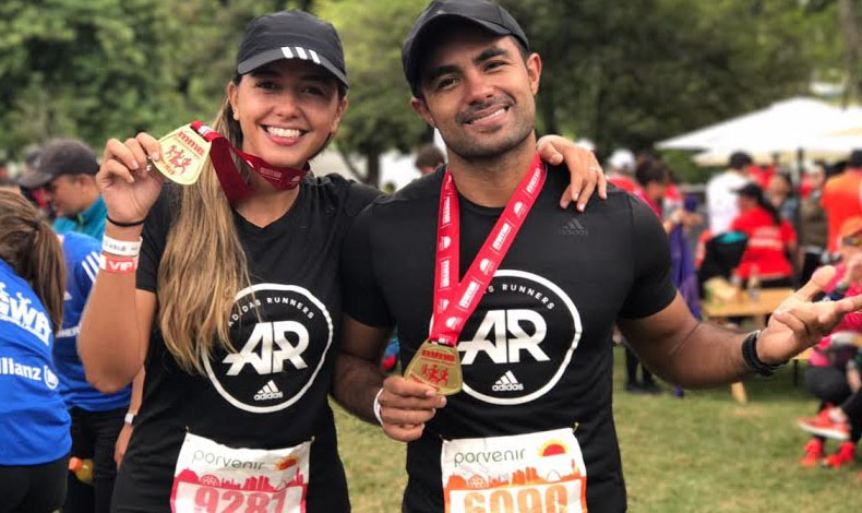 Marelissa Him y Ludwik Tapia participan en la Media Maratn de Bogot