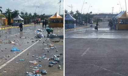 180 toneladas de basura ha recogido la AAUD en la Cinta Costera en tres d�as de Carnaval