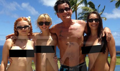 Charlie Sheen y 3 actrices de cine de adultos, Nueva versin de los angeles de Charlie?