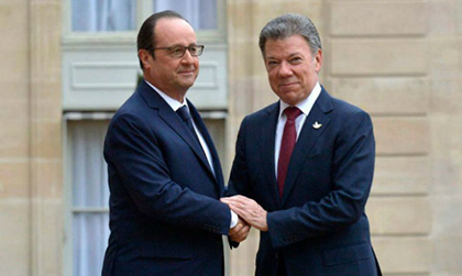 Presidente de Francia visita Colombia y reafirma su apoyo al proceso de paz