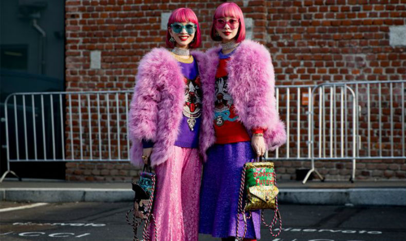 Las gemelas japones a la moda no pasaron desapercibidas en la Fashion Week