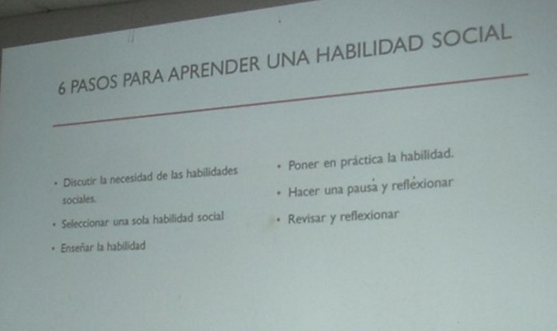 Realizan taller de Habilidades Sociales