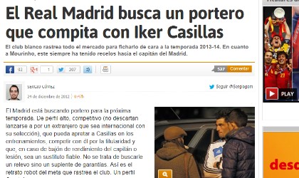El Madrid buscar otro arquero