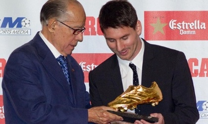 Messi recibe su segunda Bota de Oro