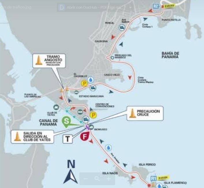 Rutas que estarn cerradas de manera parcial el dia 6de febrero, fecha en la que se llevar a cabo el IRONMAN 70.3. PANAMA