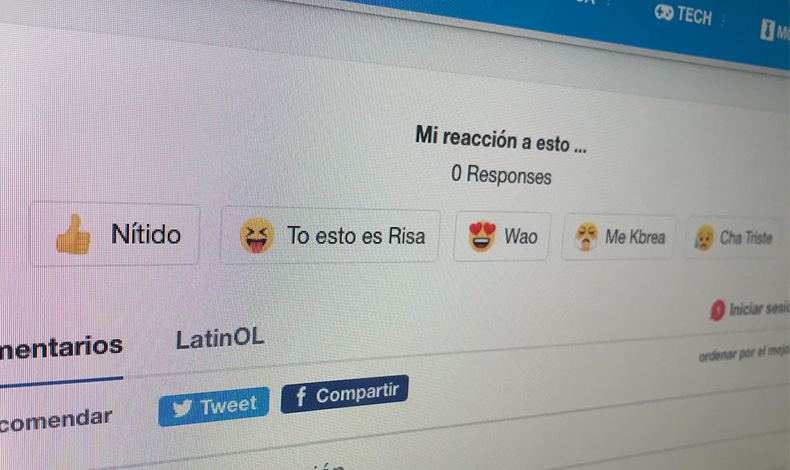 Nueva funcin 'Reacciones' en artculos de LatinOL