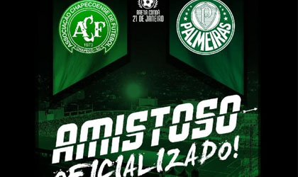 El Chapecoense jugar un amistoso contra el Palmeira