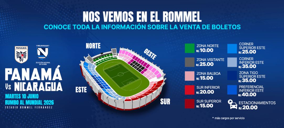 Boletos a la venta para el Panam-Nicaragua por Eliminatorias en el Rommel