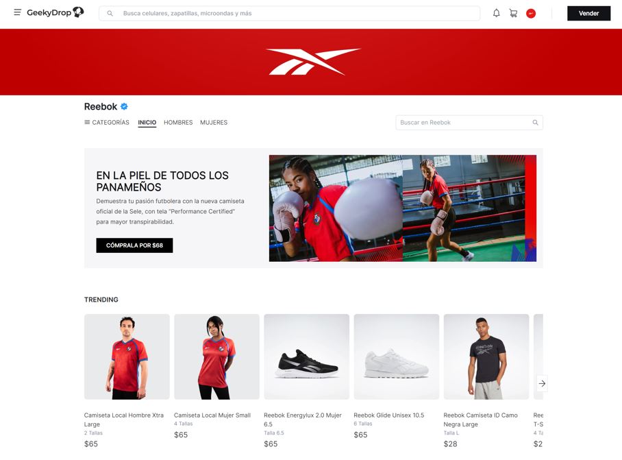 Reebok lanza tienda virtual dentro del Marketplace GeekyDrop