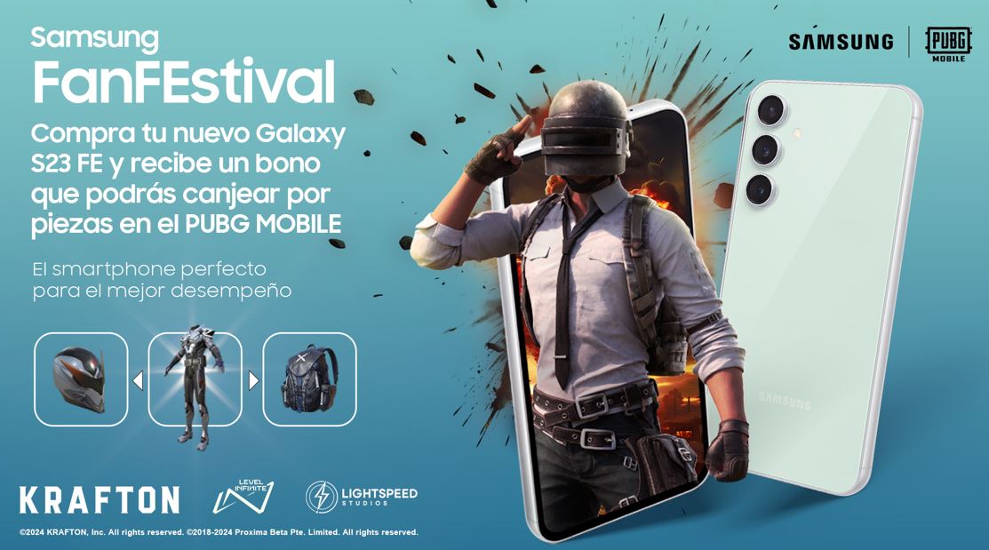 Compra el nuevo Galaxy S23 FE y mejora tu experiencia con elementos gratuitos del juego de PUBG MOBILE