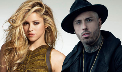 Nicky Jam y Shakira grabando juntos