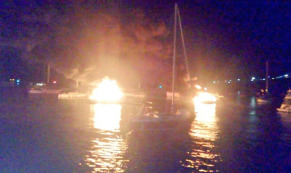 Incendio de tres yates no dej heridos