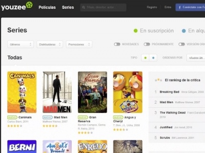Youzee, el 'Spotify' de pelculas y series: Ya est disponible para todos los usuarios