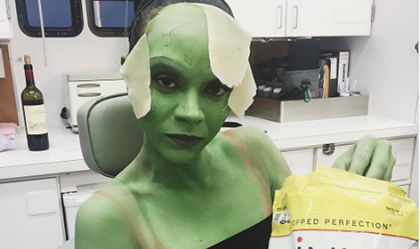 As se transform Zoe Saldana en Gamora