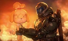 Doom Eternal y Final Fantasy VII Remake se combinan en ilustracin de Bethesda