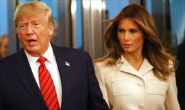 Melania Trump estrena temporada Navidea en la Casa Blanca con un abrigo floral de Dolce & Gabanna
